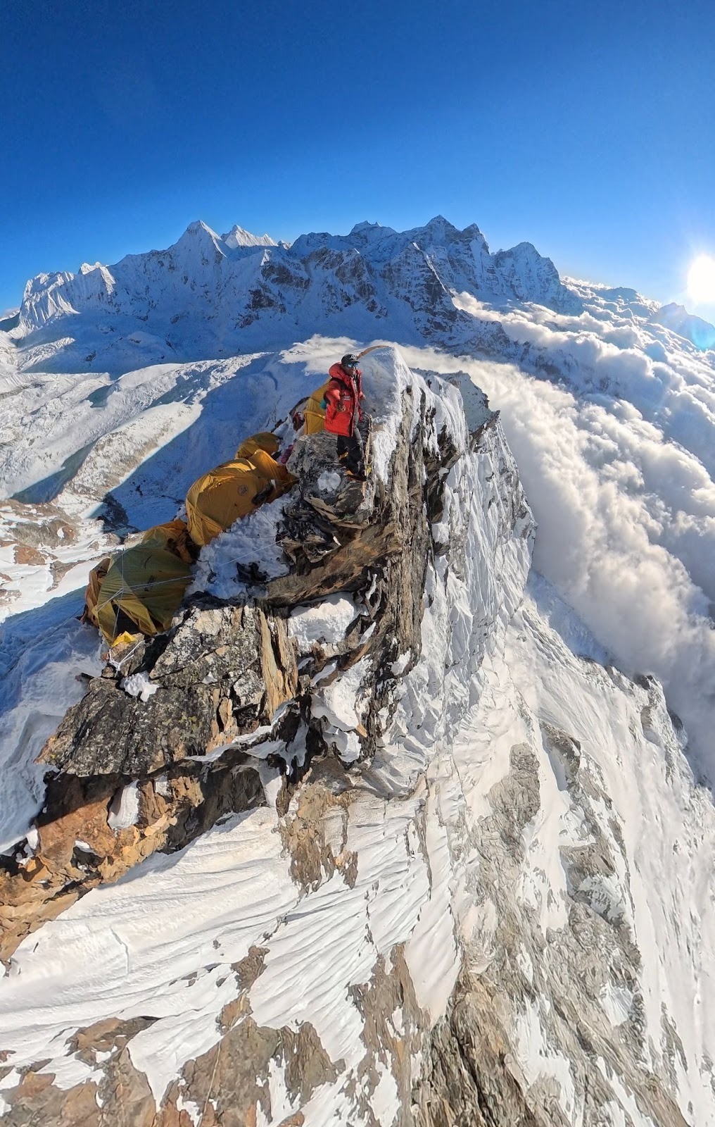 on the top taking selfie